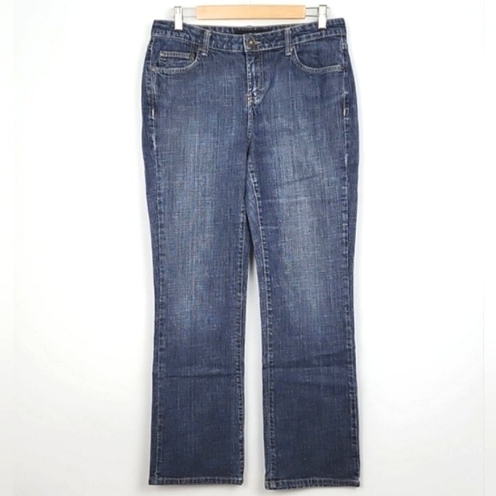 Calvin Klein Women's Denim Jeans Bootcut Double Stone Wash Blue Stretch Size 10